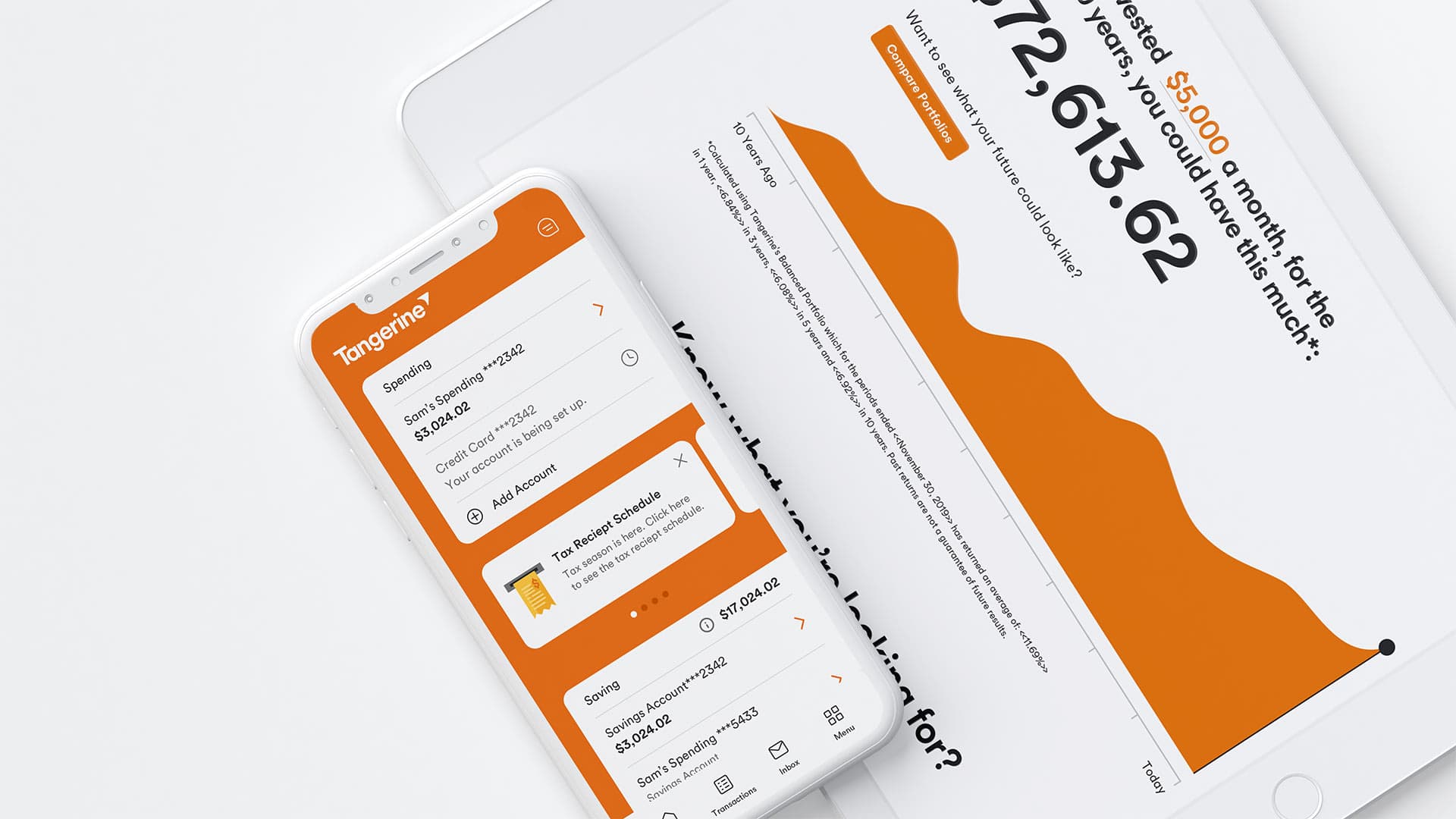 Tangerine Mobile App and Investment Site